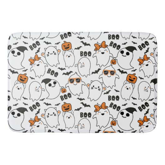 Halloween Niedlich Ghost Bath Mat Badematte (Vorderseite)