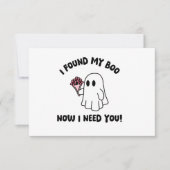 Halloween Niedlich Ghost Boo Funny Bridesmaid Vors Karte (Vorderseite)