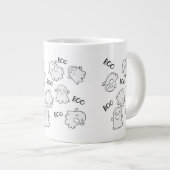Halloween Niedlich Ghost Boo Pattern Jumbo-Tasse (Vorderseite Rechts)