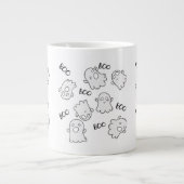 Halloween Niedlich Ghost Boo Pattern Jumbo-Tasse (Vorderseite)