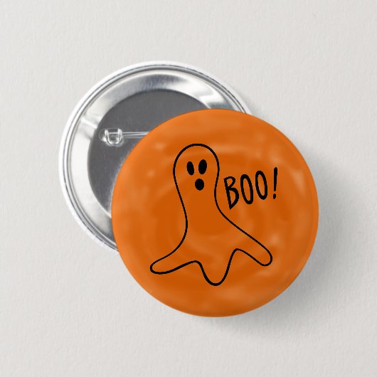 Halloween Niedlich Ghost Booo Button (Vorne & Hinten)