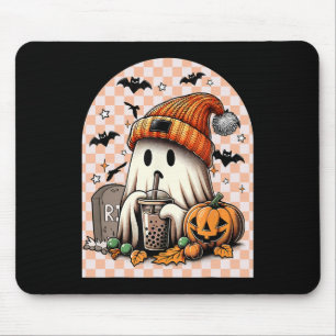 Halloween Niedlich Ghost Drink Kaffee Pumpkin Karo Mousepad
