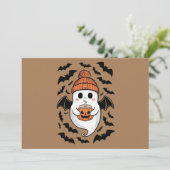 Halloween Niedlich Ghost Fall Spooky Saisongeschen Einladung (Stehend Vorderseite)