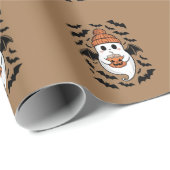 Halloween Niedlich Ghost Fall Spooky Saisongeschen Geschenkpapier (Rolleneckpunkt)