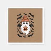 Halloween Niedlich Ghost Fall Spooky Saisongeschen Serviette (Vorderseite)