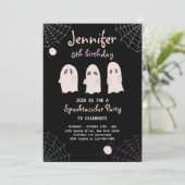 Halloween Niedlich Ghost Geburtstag Spooktacular E Einladung (Stehend Vorderseite)