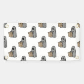 Halloween, Niedlich Ghost Grau, Trick oder Treat,  Banner (Horizontal)