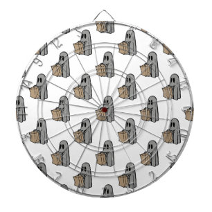 Halloween, Niedlich Ghost Grau, Trick oder Treat,  Dartscheibe