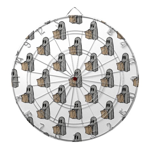 Halloween, Niedlich Ghost Grau, Trick oder Treat,  Dartscheibe (vorne)