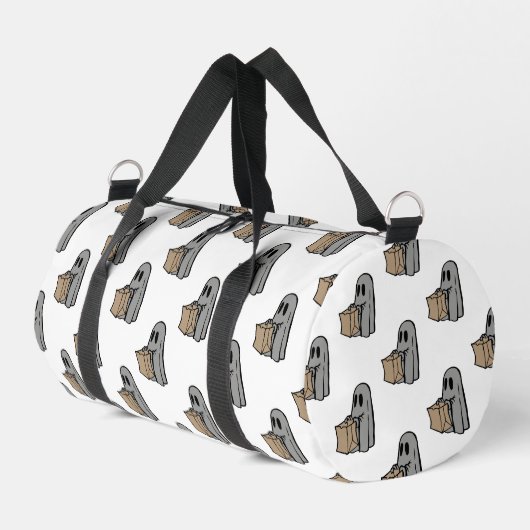 Halloween, Niedlich Ghost Grau, Trick oder Treat, Duffle Bag (Linke Seite)