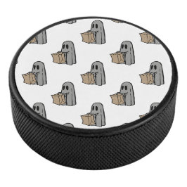 Halloween, Niedlich Ghost Grau, Trick oder Treat,  Eishockey Puck