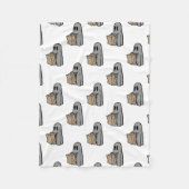 Halloween, Niedlich Ghost Grau, Trick oder Treat, Fleecedecke (Vorderseite)