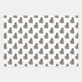 Halloween, Niedlich Ghost Grau, Trick oder Treat,  Geschenkpapier Set (Vorderseite)