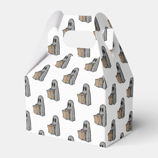 Halloween, Niedlich Ghost Grau, Trick oder Treat,  Geschenkschachtel (Vorderseite)