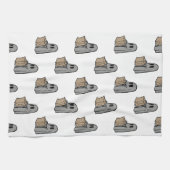 Halloween, Niedlich Ghost Grau, Trick oder Treat,  Geschirrtuch (Horizontal)