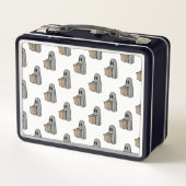 Halloween, Niedlich Ghost Grau, Trick oder Treat,  Metall Brotdose (Rückseite)