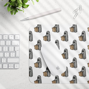 Halloween, Niedlich Ghost Grau, Trick oder Treat, Mousepad