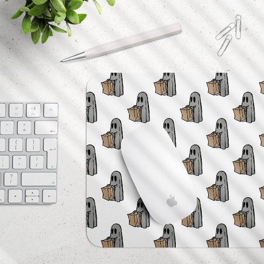 Halloween, Niedlich Ghost Grau, Trick oder Treat, Mousepad