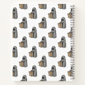 Halloween, Niedlich Ghost Grau, Trick oder Treat,  Notizblock (Rückseite)