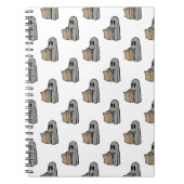 Halloween, Niedlich Ghost Grau, Trick oder Treat,  Notizblock (Vorderseite)