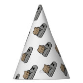 Halloween, Niedlich Ghost Grau, Trick oder Treat,  Partyhütchen (Rechts)