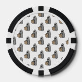 Halloween, Niedlich Ghost Grau, Trick oder Treat, Pokerchips (Vorderseite)