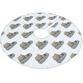 Halloween, Niedlich Ghost Grau, Trick oder Treat,  Polyester Weihnachtsbaumdecke (Schrägansicht)