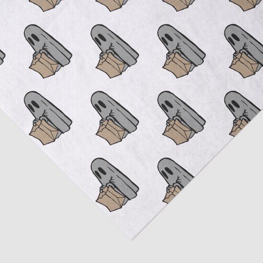 Halloween, Niedlich Ghost Grau, Trick oder Treat,  Seidenpapier (Ausschnitt)