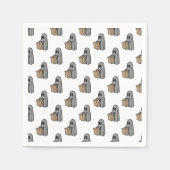 Halloween, Niedlich Ghost Grau, Trick oder Treat,  Serviette (Vorderseite)