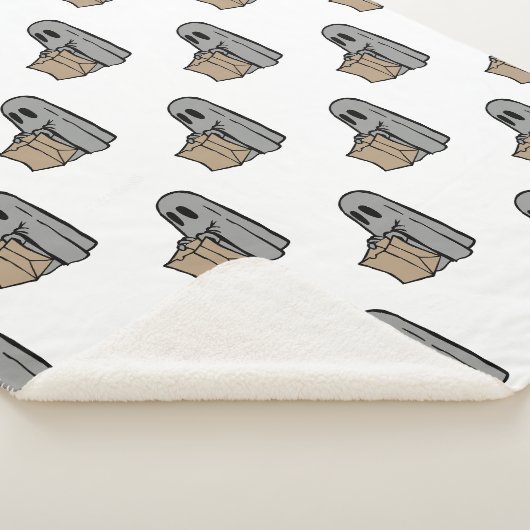 Halloween, Niedlich Ghost Grau, Trick oder Treat, Sherpadecke (3/4)