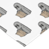 Halloween, Niedlich Ghost Grau, Trick oder Treat,  Tischdecke (Schrägansicht)