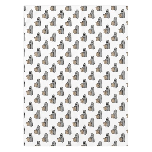 Halloween, Niedlich Ghost Grau, Trick oder Treat,  Tischdecke (Vorderseite)