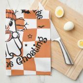 Halloween Niedlich Ghost-Kaffeefall Geschirrtuch (Viertel Falte)