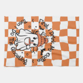 Halloween Niedlich Ghost-Kaffeefall Geschirrtuch (Horizontal)