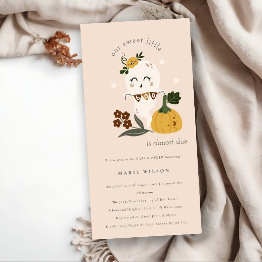 Halloween Niedlich Ghost Little Boo Babydusche Ein Dankeskarte