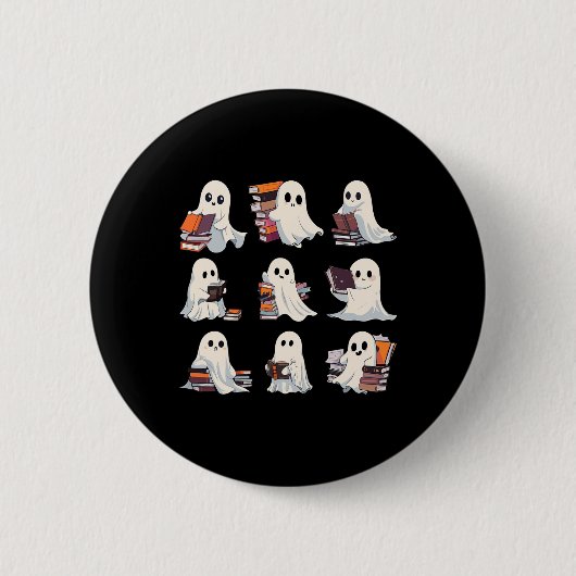 Halloween Niedlich Ghost mehr Bücher lesen Spooky Button (Vorderseite)