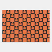 Halloween Niedlich Ghost Orange und Black Pattern Geschenkpapier Set (Vorderseite 3)