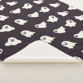 Halloween Niedlich Ghost Pattern Fall Sherpa Blank Sherpadecke (3/4)