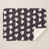 Halloween Niedlich Ghost Pattern Fall Sherpa Blank Sherpadecke (Vorderseite (Horizontal))