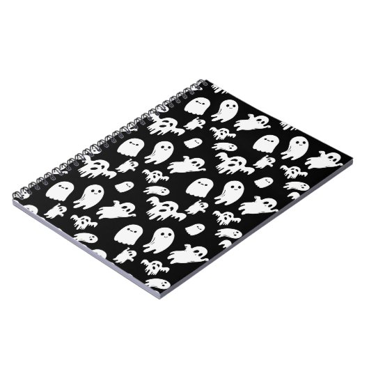 Halloween Niedlich Ghost Pattern Notizblock (Linke Seite)