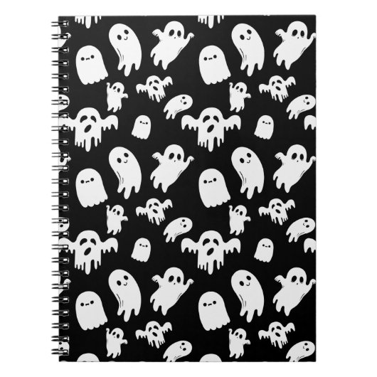 Halloween Niedlich Ghost Pattern Notizblock (Vorderseite)