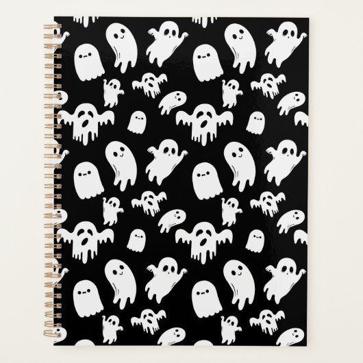 Halloween Niedlich Ghost Pattern Planer (Vorderseite)