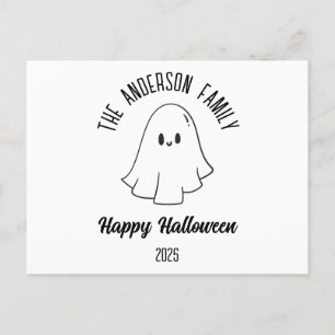 Halloween Niedlich Ghost Personalisierter Name Jah Feiertagspostkarte