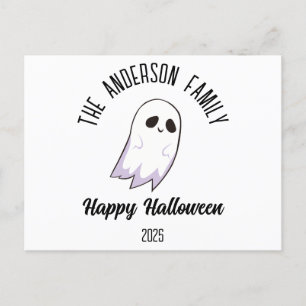 Halloween Niedlich Ghost Personalisierter Name Jah Feiertagspostkarte