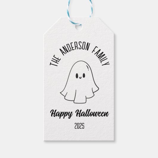 Halloween Niedlich Ghost Personalisierter Name Jah Geschenkanhänger (Vorderseite)