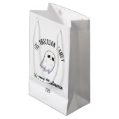 Halloween Niedlich Ghost Personalisierter Name Jah Kleine Geschenktüte (Vorderseite Schrägansicht)