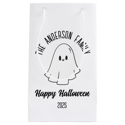 Halloween Niedlich Ghost Personalisierter Name Jah Kleine Geschenktüte (Vorderseite)