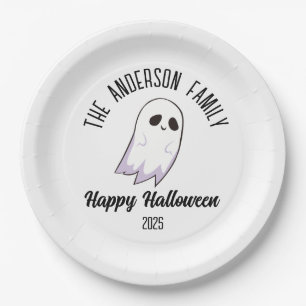 Halloween Niedlich Ghost Personalisierter Name Jah Pappteller