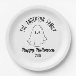 Halloween Niedlich Ghost Personalisierter Name Jah Pappteller