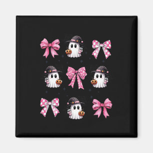 Halloween Niedlich Ghost Pink Coquette Bows Ghost  Magnet
